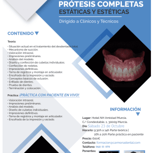 Prótesis Completas Estáticas y Estéticas  (Técnica de Succión) - 11 de Junio 2022