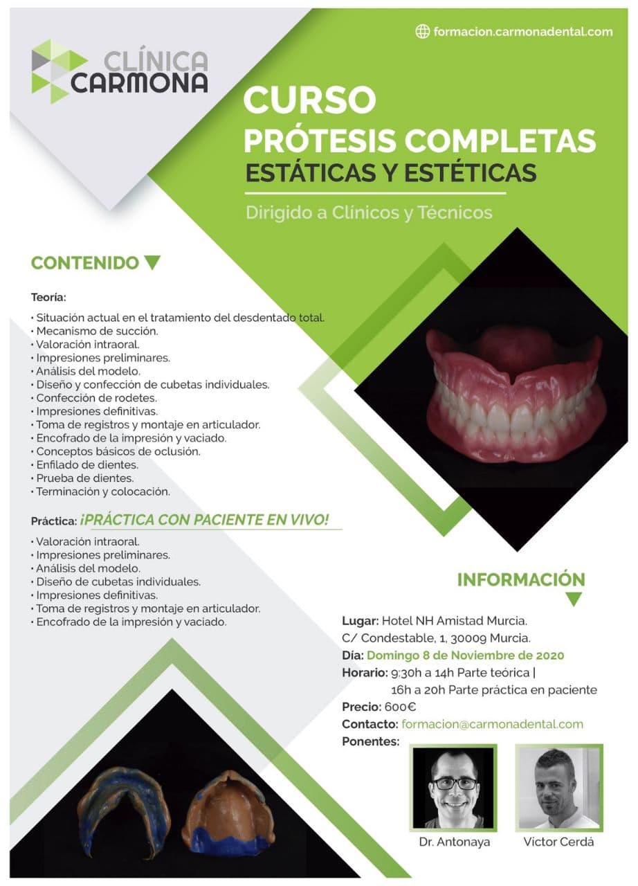 Prótesis Completas Estáticas y Estéticas 7 Noviembre 2020