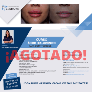 Curso Ácido Hialurónico 29 de Mayo 2021
